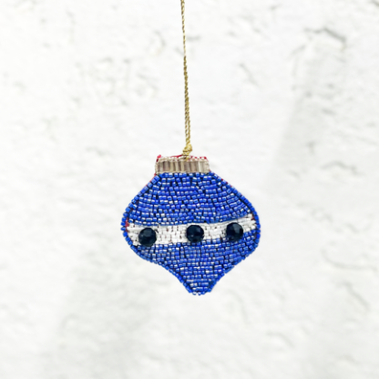 BAUBLE - PACK OF 2 - RED & BLUE - CHRISTMAS ORNAMENT - Image 2