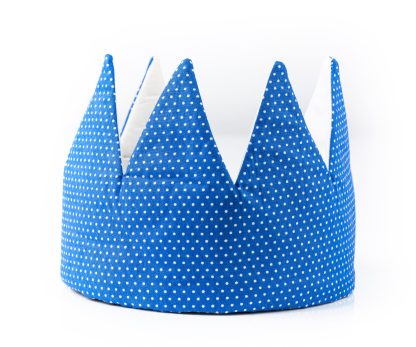 CROWN- BLUE & WHITE POLKA