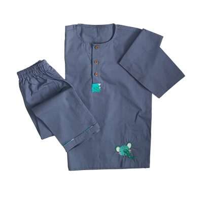 Loungewear - Dumbo dreams - Round Neck - Blue (Plain Bottom & Top with Embroidery)