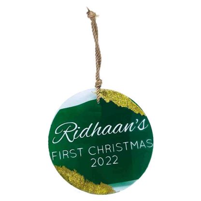 FIRST CHRISTMAS 2022 PERSONALISED ORNAMENT - CLEAR ACRYLIC