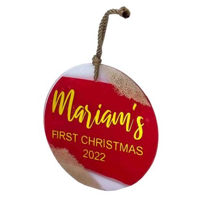 FIRST CHRISTMAS 2022 PERSONALISED ORNAMENT - CLEAR ACRYLIC - Image 2