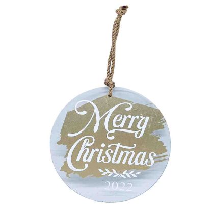 MERRY CHRISTMAS 2022 PERSONALISED ORNAMENT - CLEAR ACRYLIC