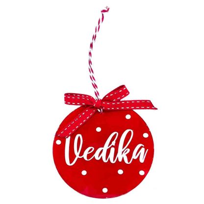 NAME  WITH SNOW PERSONALISED ORNAMENT - CLEAR ACRYLIC