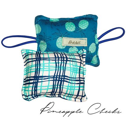 THE CUSHY DOOR CLOSER -  BLUE FLORAL WITH CHECKS