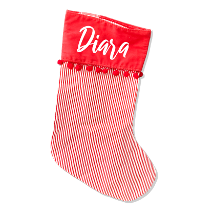 STOCKING - CHRISTMAS RED AND WHITE STRIPES - Image 2