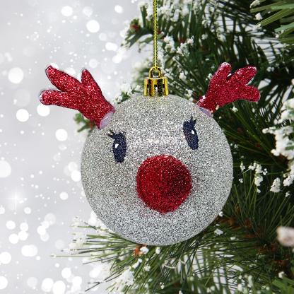REINDEER BAUBLE - GOLD GLITTERS