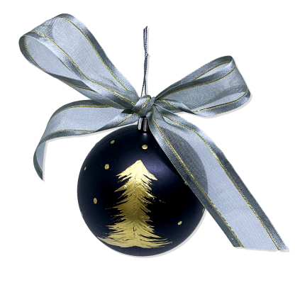 STARY NIGHTS BAUBLE - BLACK AND GOLD DETAILING - Image 2
