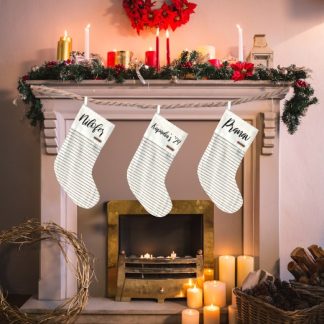 STOCKING - WHITE & BLACK STRIPES
